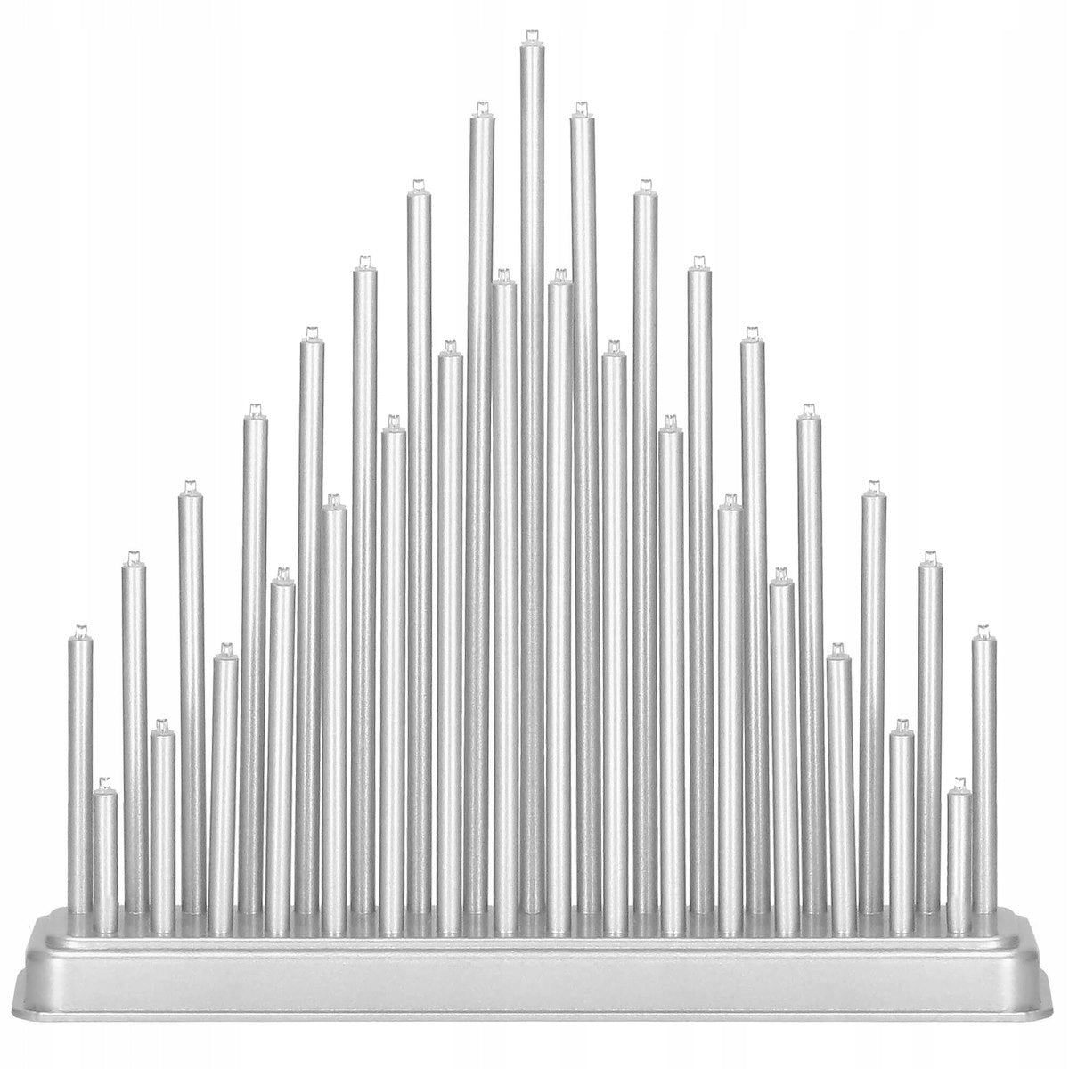 Lumanari decorative de Craciun, 33 becuri tip LED, culoare argintiu