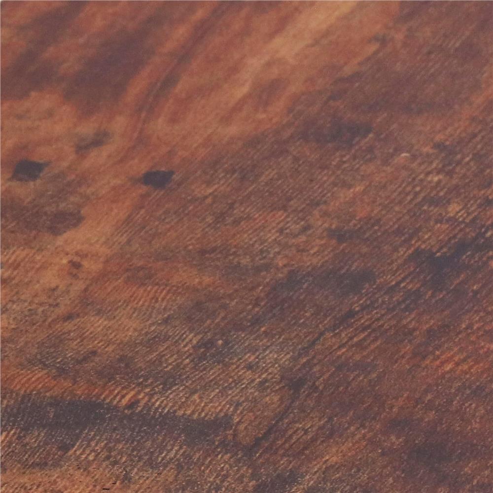 Masa de cafea patrata, noptiera cu cadru otel si polita de depozitare, 45x45x55 cm, maro rustic