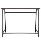 Birou tip masa laterala, cu cadru din otel, 50x100x76 cm, industrial, maro