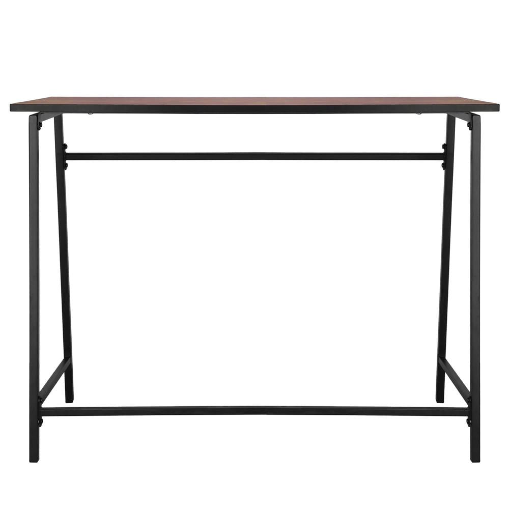 Birou tip masa laterala, cu cadru din otel, 50x100x76 cm, industrial, maro