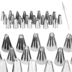 Set patiserie cu platou rotativ, 37 piese cu sabloane pentru ornarea prajiturilor