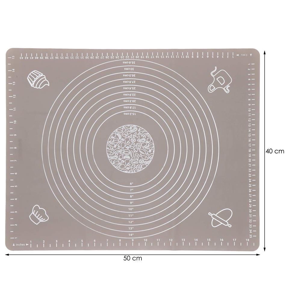 Plansa din silicon alimentar de framantat aluat, rezistenta la temperaturi ridicate, 50x40cm, gri