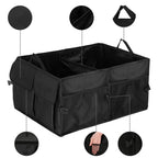 Organizator portbagaj pliabil, compartimentat, rezistent la apa, 56x40x26cm, negru