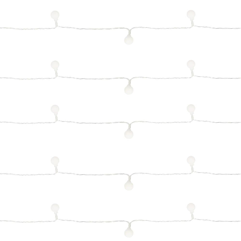 Instalatie bile luminoase pentru gradina, 7,5 metri, 50 LED-uri, cu baterii, galben