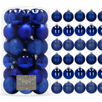 Set globuri de Craciun, 30 bucati, 3 modele, 6cm, albastru