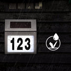 Lampa solara LED afisare numar de casa, inox, kit montare inclus, 20x18x3 cm