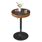 VASAGLE Masa de bar maro caramel, 59x59x(83-105) cm – inaltime reglabila, compartiment de depozitare