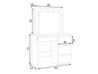 Masa de toaleta si machiaj Hollywood cu oglinda LED si 4 sertare, 94x43x140 cm, stejar