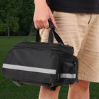 Geanta bicicleta spate 32x17x28 cm, 30L, extensibila, poliester impermeabil, cu elemente reflectorizante, negru