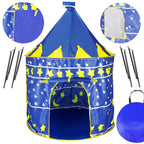 Cort Castel de joaca pentru copii, pliabil, 100x140 cm, albastru