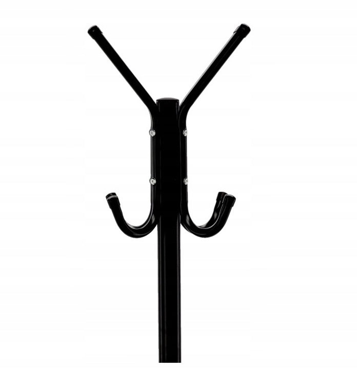 Cuier hol metalic 178 cm, 12 carlige, design minimalist, negru