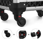 SONGMICS Valiza pentru cosmetice cu roti, profesionala, inchidere cu cheie, 24x34x56cm, negru