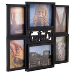 Rama foto de perete, colaj de 6 fotografii, 36x42cm, negru