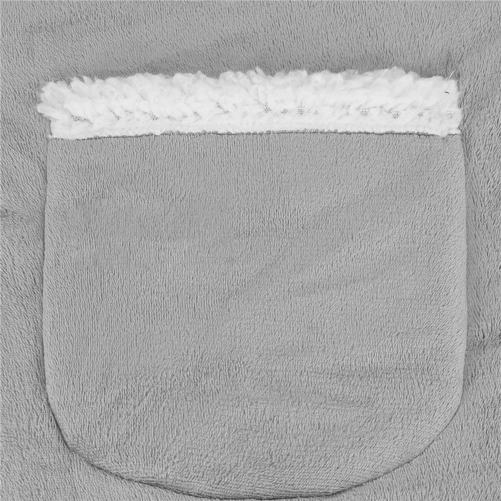 Patura tip hanorac, cu maneci, gluga si buzunare, material plus, marime universala, gri