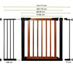 Poarta de siguranta Safety Gate pentru scari, ajustabila 111-117 cm, din otel si lemn, negru maro