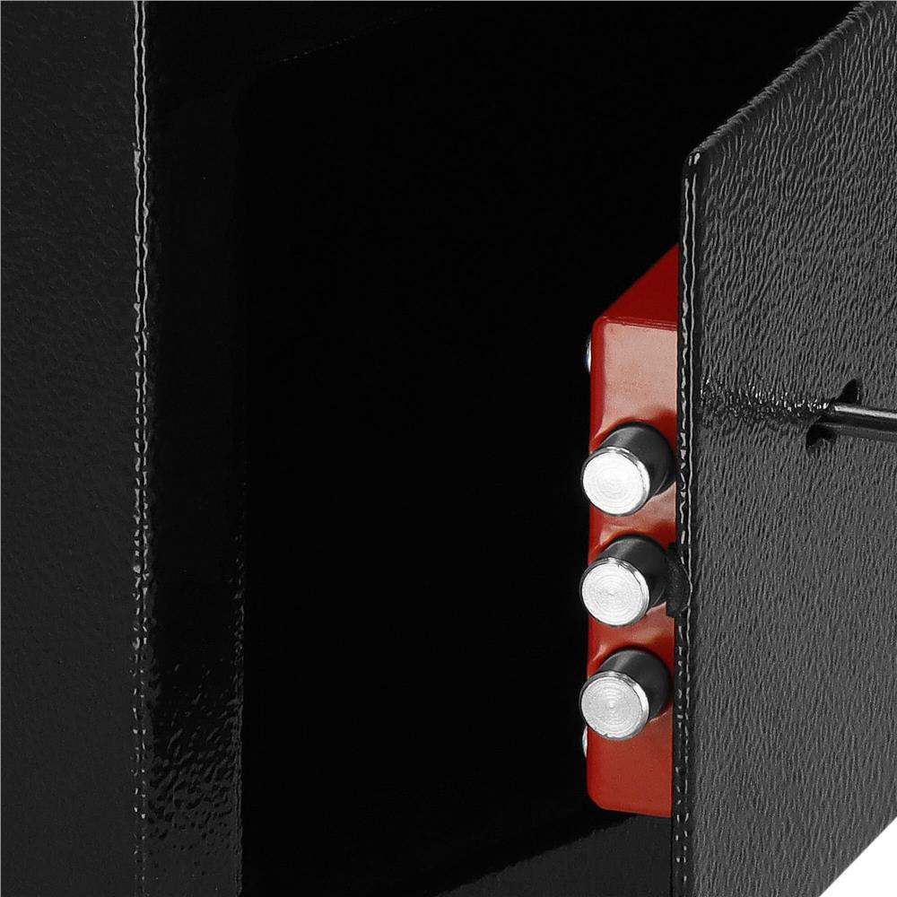 Seif standard cu cheie, 170x230x170 mm, Otel, Negru