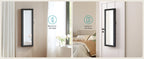 SONGMICS Dulap de bijuterii cu oglinda, din MDF, montare pe perete, 37x10x120 cm, negru