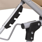 Sezlong pliabil cu parasolar, 188x57x38cm, sarcina 120kg, crem