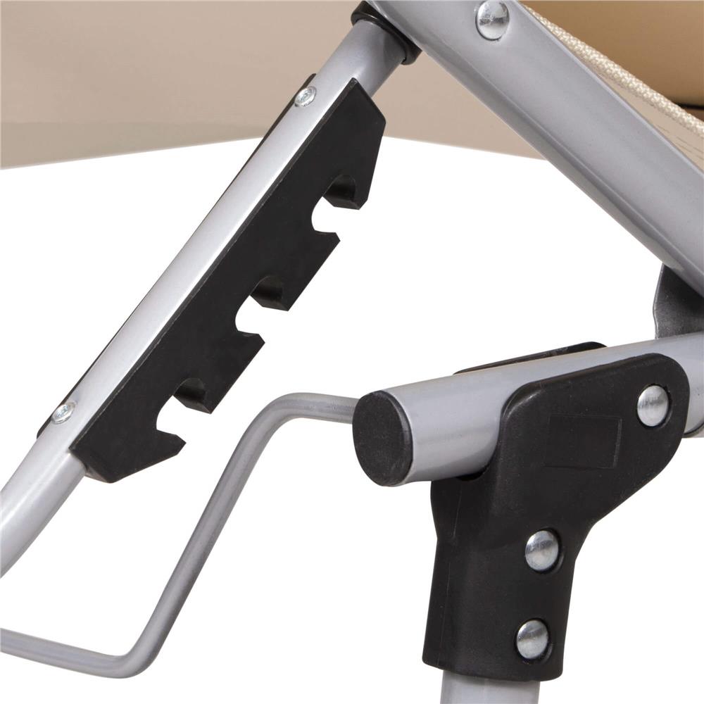 Sezlong pliabil cu parasolar, 188x57x38cm, sarcina 120kg, crem