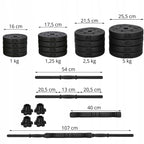 Set de greutati multifunctionale transformabil in gantere, kettlebell, haltera, total 40 kg