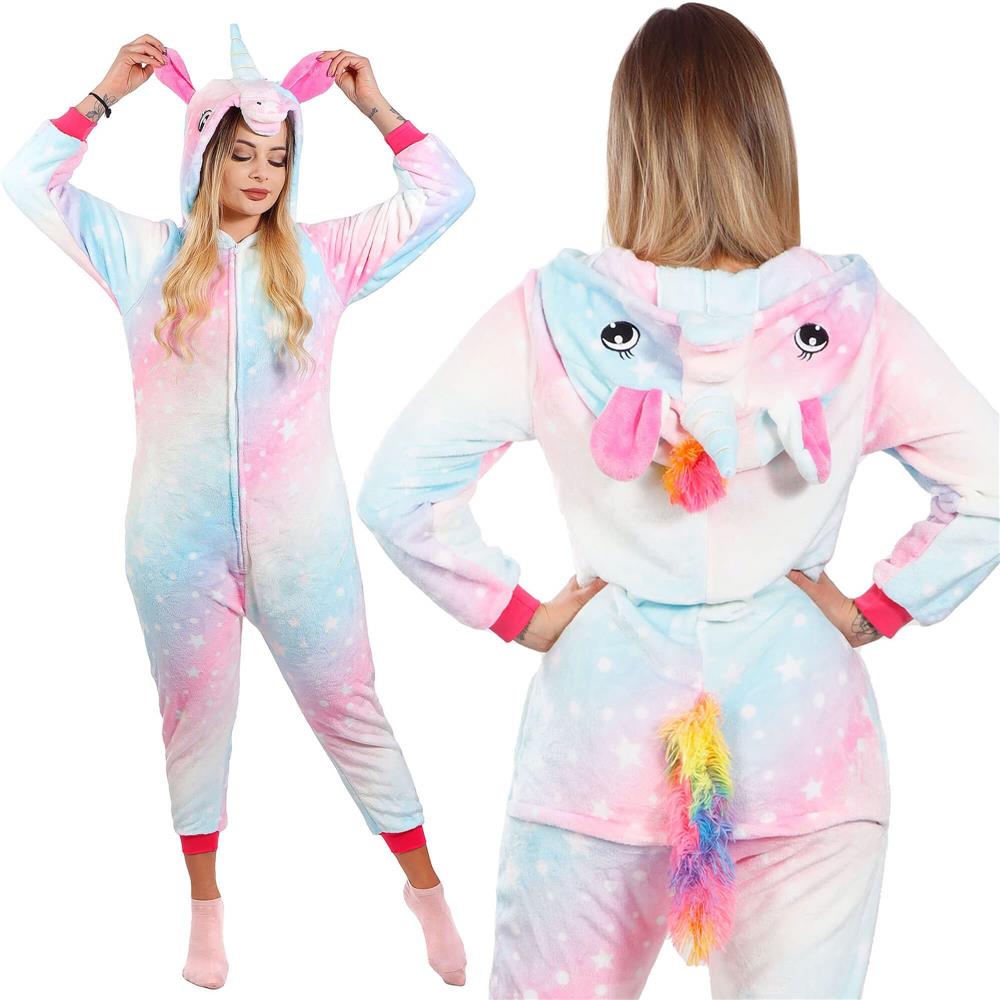 Pijama tip salopeta pentru dama, model unicorn, marime S
