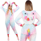 Pijama tip salopeta pentru dama, model unicorn, marime S