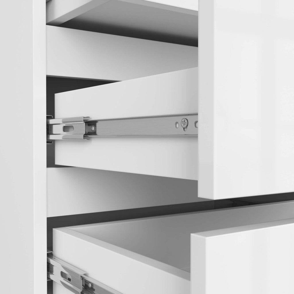 Noptiera cu 3 sertare, PAL laminat, 60x35x57 cm, alb mat