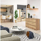 Comoda cu 6 sertare, PAL laminat, 120x40x77 cm, stejar sonoma