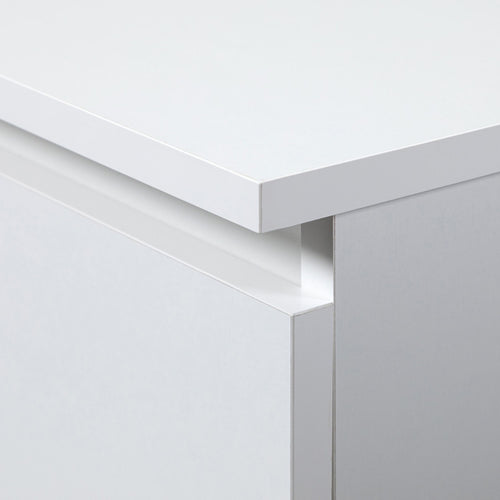 Birou colt stanga cu 3 sertare si rafturi, 155x85x77 cm, alb