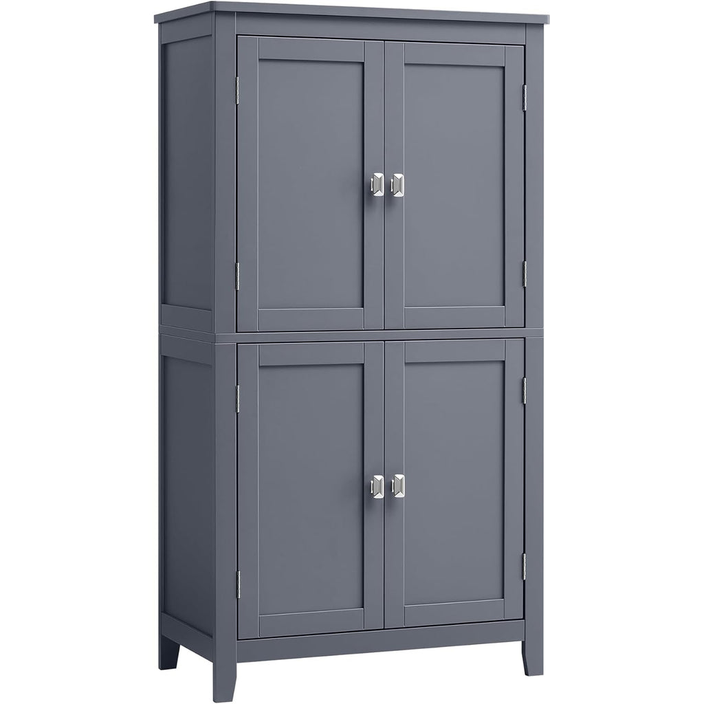 VASAGLE Dulap de baie, din MDF, cu 2 compartimente si 4 usi, rafturi reglabile, 30x60x110cm, gri inchis