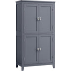 VASAGLE Dulap de baie, din MDF, cu 2 compartimente si 4 usi, rafturi reglabile, 30x60x110cm, gri inchis