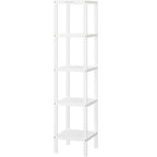 SONGMICS Etajera bambus 5 niveluri, raft multifunctional pentru baie sau bucatarie, 33x33x146 cm, alb