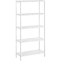 SONGMICS Etajera 5 niveluri, din bambus, pozitii reglabile, multifunctionala pentru bucatarie sau hol, 60x26x130 cm, alb