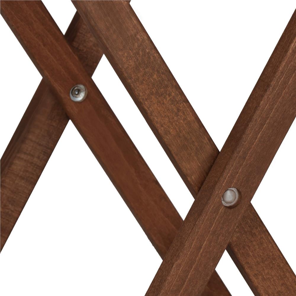 Set mobilier balcon sau terasa din lemn de fag, pliabil, masa 52x51x65 cm si 2 scaune, maro inchis