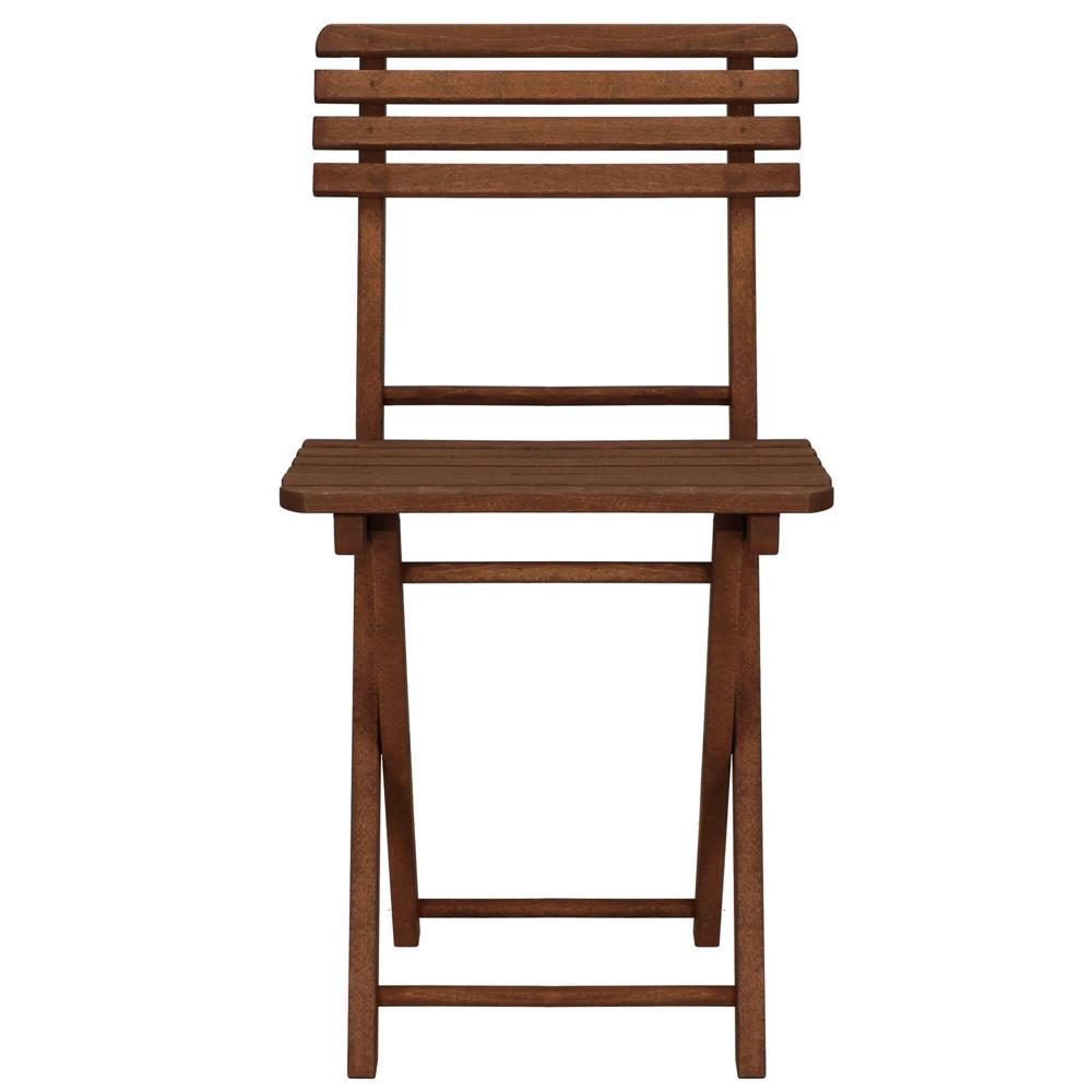 Set mobilier balcon sau terasa din lemn de fag, pliabil, masa 52x51x65 cm si 2 scaune, maro inchis