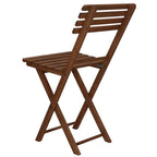 Set mobilier balcon sau terasa din lemn de fag, pliabil, masa 52x51x65 cm si 2 scaune, maro inchis