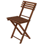Set mobilier balcon sau terasa din lemn de fag, pliabil, masa 52x51x65 cm si 2 scaune, maro inchis