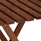 Set mobilier balcon sau terasa din lemn de fag, pliabil, masa 52x51x65 cm si 2 scaune, maro inchis