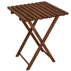 Set mobilier balcon sau terasa din lemn de fag, pliabil, masa 52x51x65 cm si 2 scaune, maro inchis