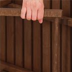 Set mobilier balcon sau terasa din lemn de fag, pliabil, masa 52x51x65 cm si 2 scaune, maro inchis