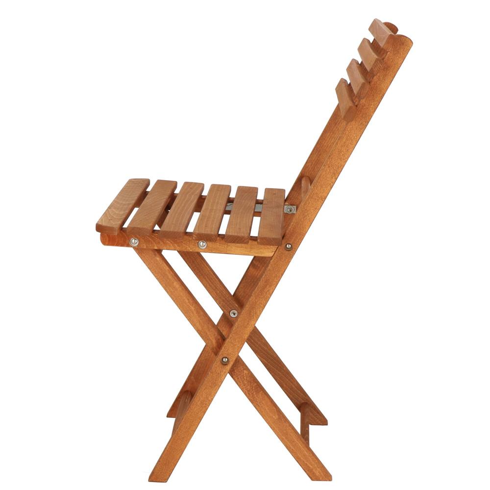 Set mobilier balcon sau terasa din lemn de fag, pliabil, masa 52x51x65 cm si 2 scaune, maro