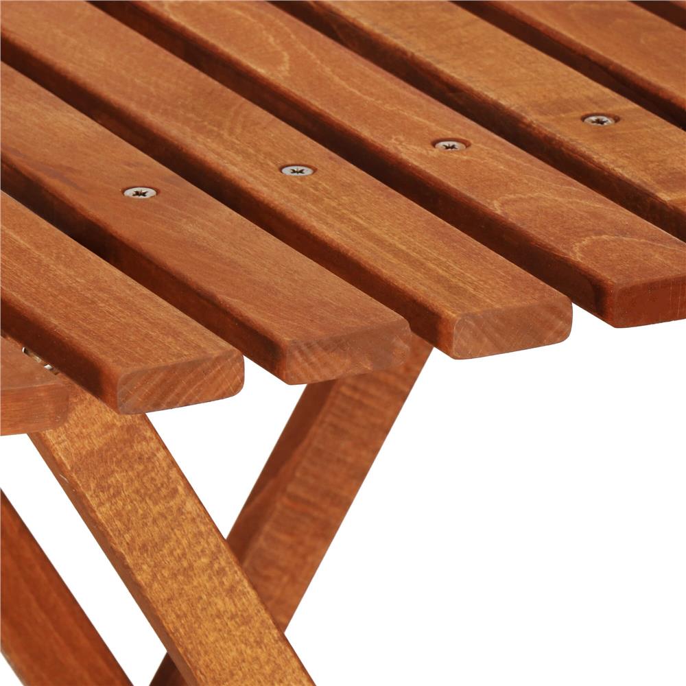 Set mobilier balcon sau terasa din lemn de fag, pliabil, masa 52x51x65 cm si 2 scaune, maro