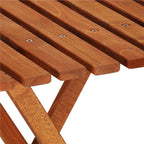 Set mobilier balcon sau terasa din lemn de fag, pliabil, masa 52x51x65 cm si 2 scaune, maro