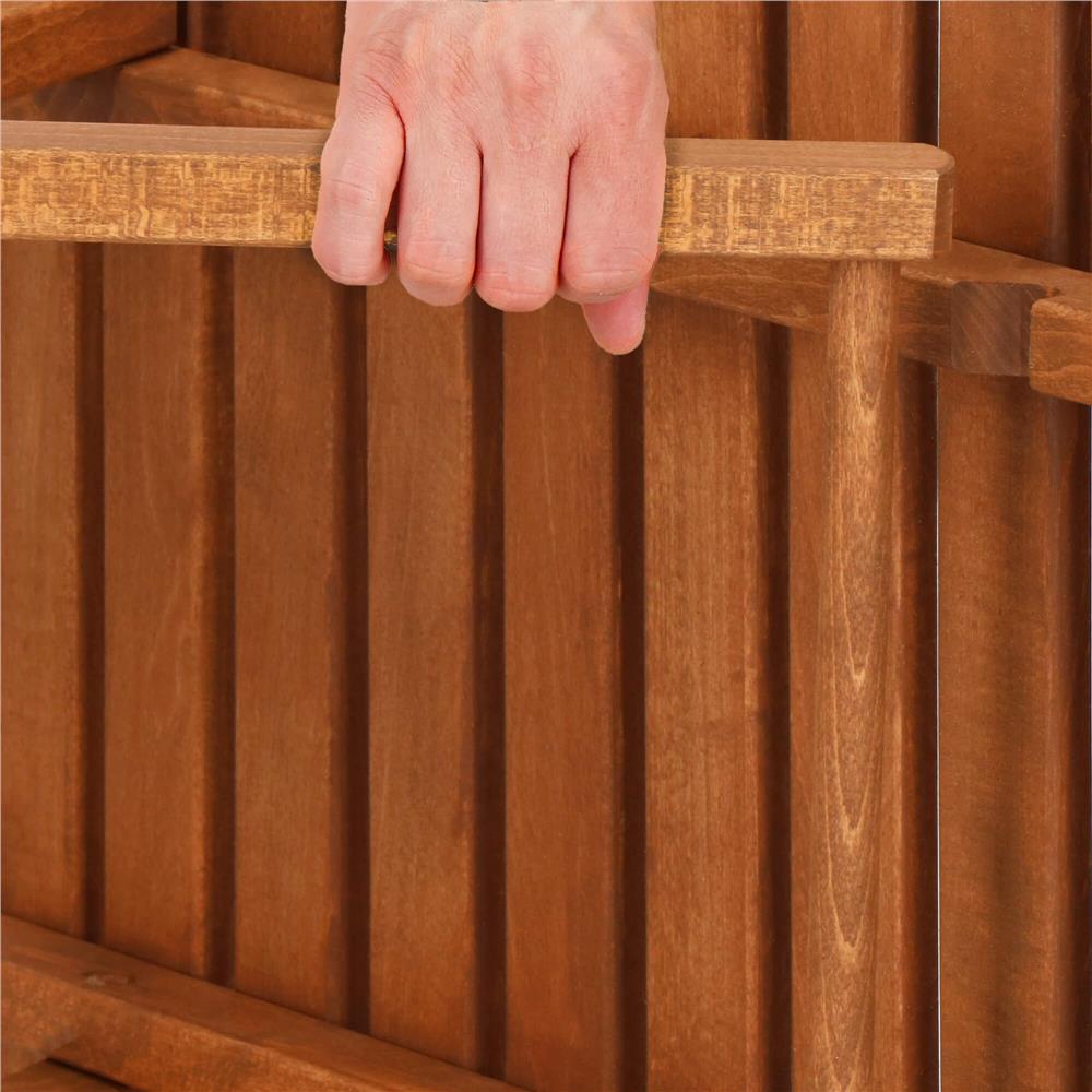 Set mobilier balcon sau terasa din lemn de fag, pliabil, masa 52x51x65 cm si 2 scaune, maro