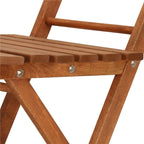 Set mobilier balcon sau terasa din lemn de fag, pliabil, masa 52x51x65 cm si 2 scaune, maro