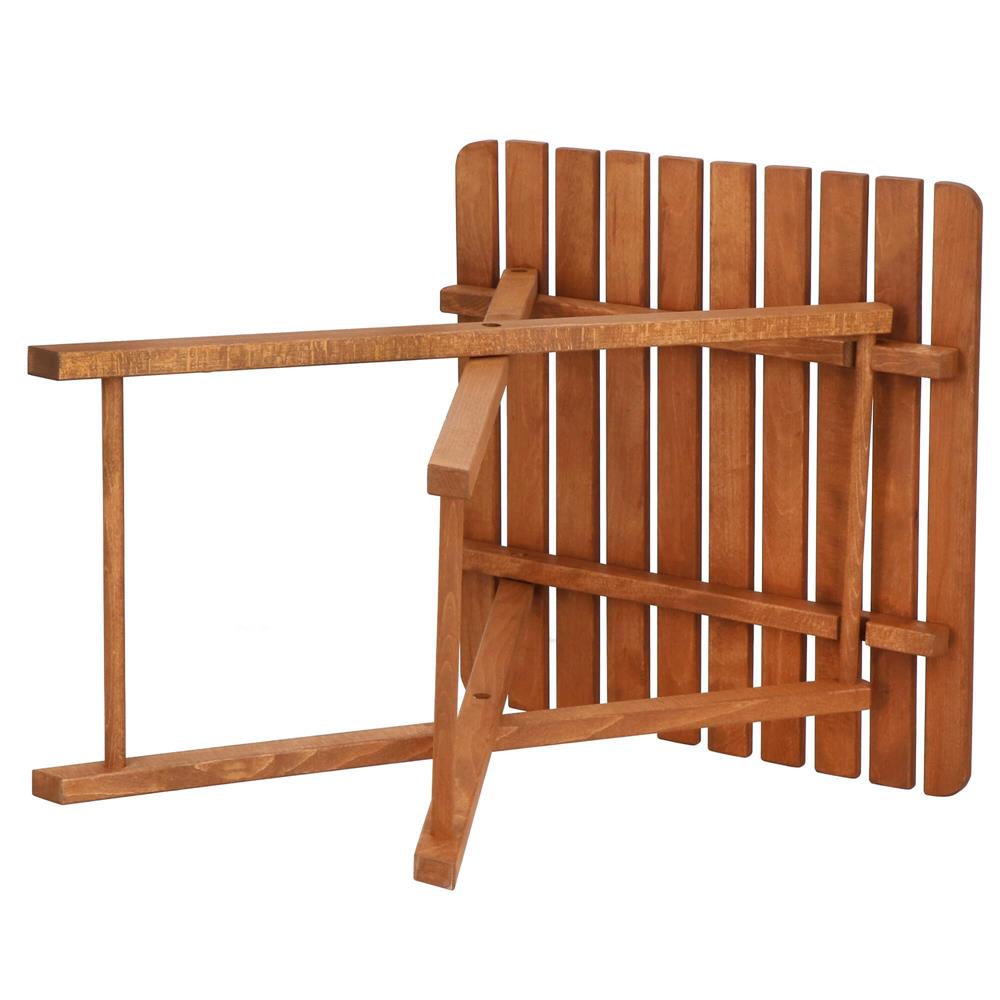 Set mobilier balcon sau terasa din lemn de fag, pliabil, masa 52x51x65 cm si 2 scaune, maro