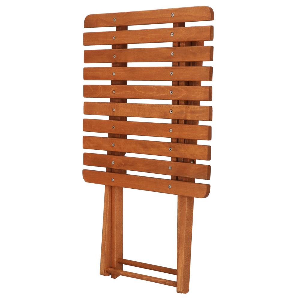 Set mobilier balcon sau terasa din lemn de fag, pliabil, masa 52x51x65 cm si 2 scaune, maro