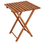 Set mobilier balcon sau terasa din lemn de fag, pliabil, masa 52x51x65 cm si 2 scaune, maro