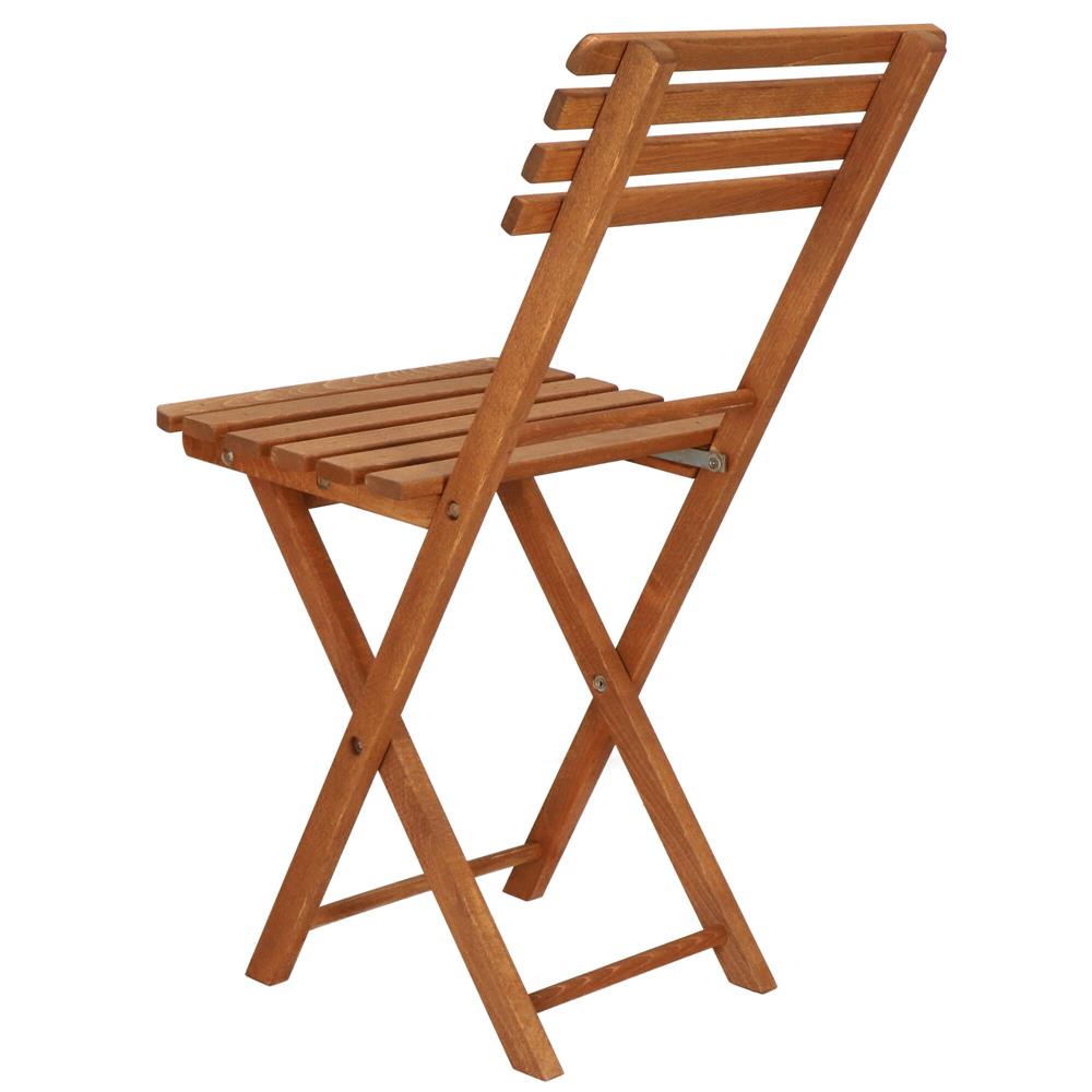 Set mobilier balcon sau terasa din lemn de fag, pliabil, masa 52x51x65 cm si 2 scaune, maro