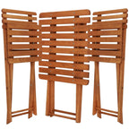Set mobilier balcon sau terasa din lemn de fag, pliabil, masa 52x51x65 cm si 2 scaune, maro